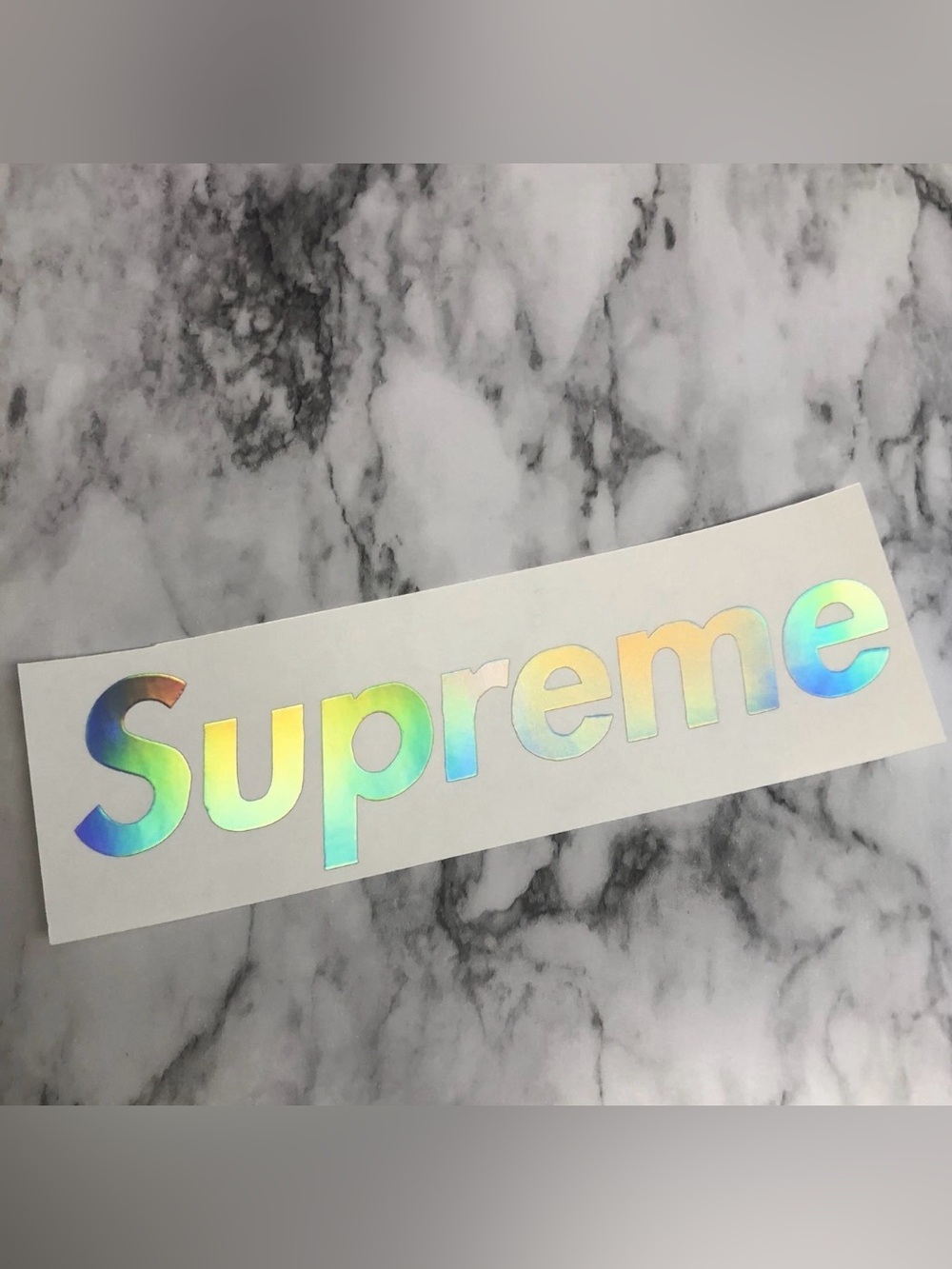 Supreme Holographic Rainbow Logo Sticker Decal 7-8”